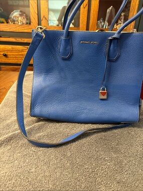 Michael Kors Cobalt Blue Leather Shoulder Bag